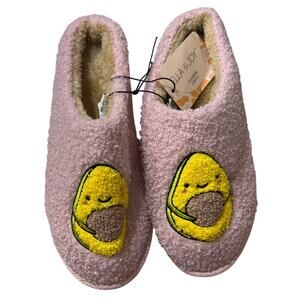 Ella & Joy Women's Platform Slippers Pink w/ Avocado Slip On Size XL (10/11) New
